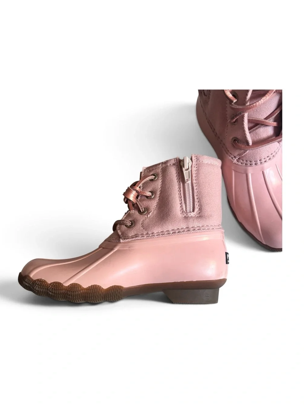 Sperry Pink With Zipper Details Rain/Duck Boots - 12